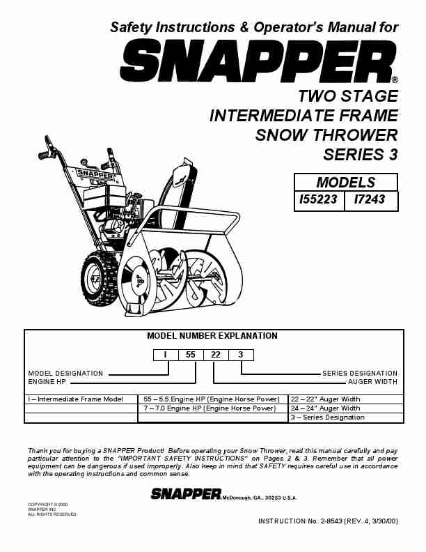 Snapper Snow Blower I55223, I7243-page_pdf